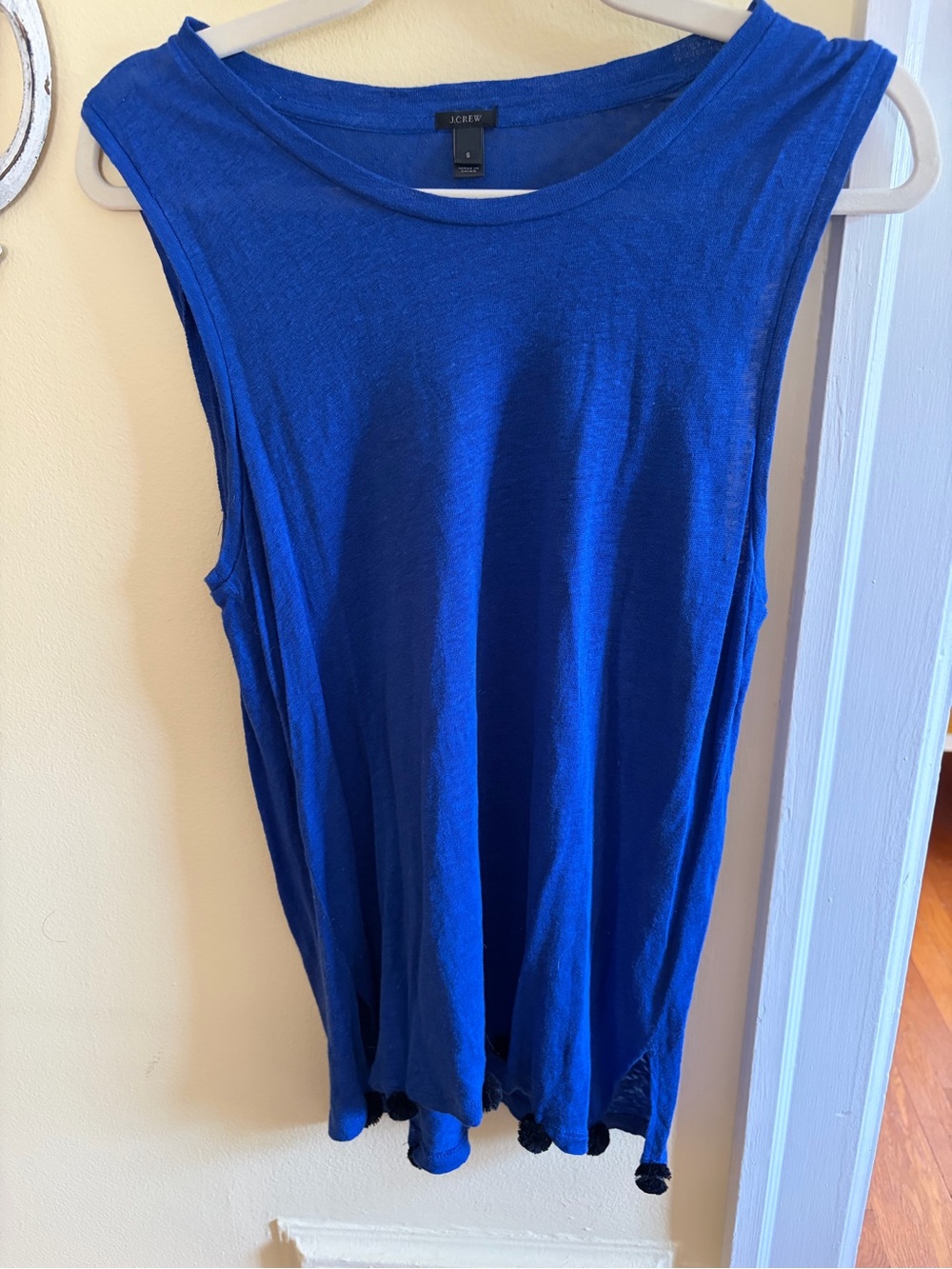 J. Crew Women's Cobalt Blue 100% linen Sleeveless Tank Top